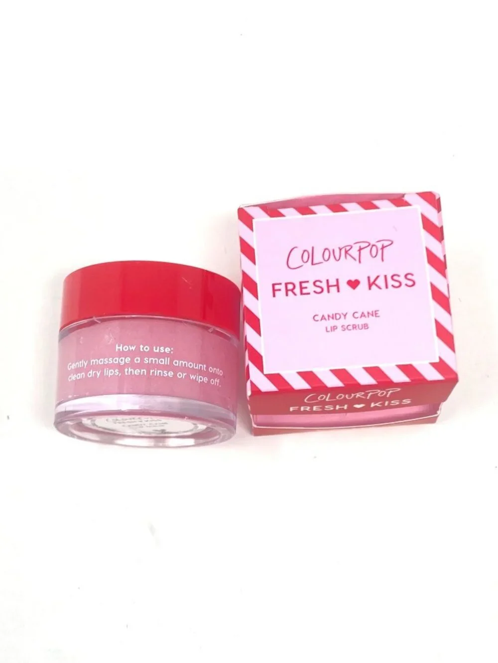 ColourPop Fresh Kiss Lip Scrub - Candy Cane - 0.28oz: Smoothing, Brush-On Single